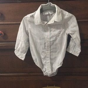 One piece button up suit shirt
